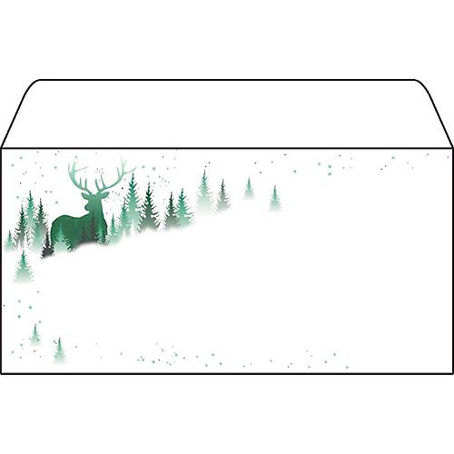 Weihnachtsumschlag 'Christmas Forest', 25 Umschläge ohne Fenster, DIN Lang, Inkjet- & Laserdrucker