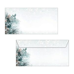 Weihnachtsumschlag ‚Eucalyptus magic‘, gummiert, 90g Spezialpapier, Inkjet- & Laserdrucker, DIN lang, 50 Stück
