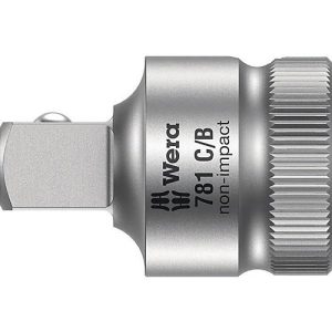 WERA Reduzierstück 781 C, 1/2′ Innenvierkant auf 3/8′ Außenvierkant, Chrom-Vanadium-Stahl, matt verchromt, L 38,5 mm