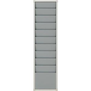 Werkstattplaner Eichner, 1-bahnig, 10 Schienen, für bis zu 10 Auftragstaschen des Formates A4, B 315 x H 1282 mm, Kunststoff, grau