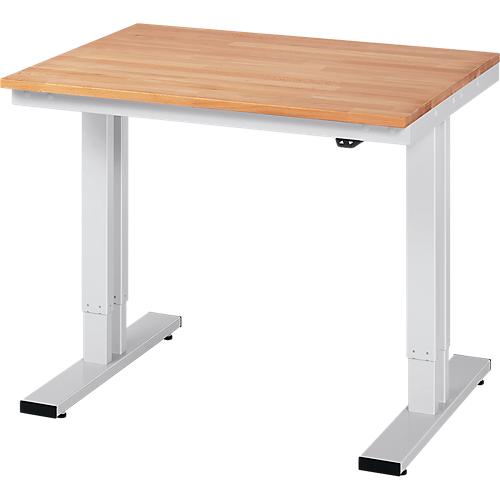 Werktisch Serie adlatus 300, Buche-Massiv-Platte, B 1000 x T 800 x H 720 - 1120 mm
