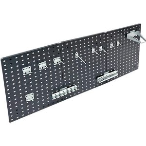 Werkzeughalter Set ADB, 12-teilig, für Lochwände mit 4-Kantlochung 10 x 10 mm & Lochabstand 38 mm, Stahl pulverbeschichtet, weißaluminium RAL 9006