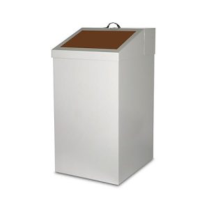Wertstoffsammler, Volumen 54 l, mit Inneneimer, Stahl verzinkt, B 340 x T 380 x H 650 mm, braun Wertstoffsammler, Volumen 54 l, mit Inneneimer, Stahl verzinkt, B 340 x T 380 x H 650 mm, braun