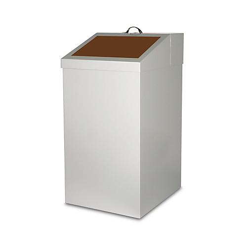 Wertstoffsammler, Volumen 54 l, mit Inneneimer, Stahl verzinkt, B 340 x T 380 x H 650 mm, braun