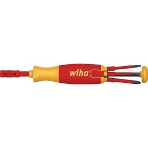 Wiha Bit-Set, 6-teilig, Schlitz, Pozidriv, Slimbit, inkl. Magazinbithalter