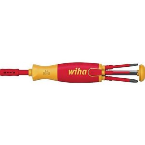 WIHA VDE Magazin-Bithalter 38613, 6-tlg., Schlitz/PH/PZD, SoftFinish®, CV-Stahl, IEC 60900, isoliert