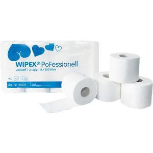 WIPEX Toilettenpapier PoFessional, 250 Blatt pro Rolle, 2-lagig, 64 Rollen WIPEX Toilettenpapier PoFessional, 250 Blatt pro Rolle, 2-lagig, 64 Rollen