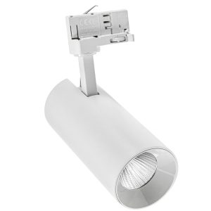 weißer Stromschienenstrahler 25W LED 2600lm warmweißes Licht. 36° & 60°