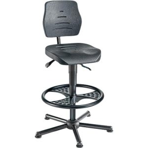 XXL-Arbeitsdrehstuhl meychair Workster Pro W015-01081, höhenverstellbar, mit Gleitern & Fußring, bis 250 kg, Stahl & Polyurethanschaum, desinfektionsmittelbeständig, schwarz XXL-Arbeitsdrehstuhl meychair Workster Pro W015-01081, höhenverstellbar, mit Gleitern & Fußring, bis 250 kg, Stahl & Polyurethanschaum, desinfektionsmittelbeständig, schwarz