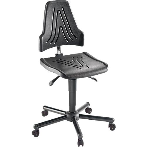 XXL-Arbeitsdrehstuhl meychair Workster Pro W19-11361, elektrisch leitfähig, mit Rollen, höhenverstellbar, bis 250 kg, Polyurethanschaum, desinfektionsmittelbeständig, schwarz