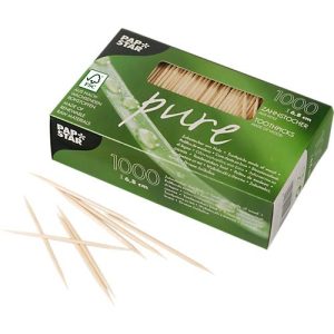 Zahnstocher, FSC®-zertifiziertes Holz, L jeweils 68 mm, 1000 Stück, naturfarben, in Faltschachtel Zahnstocher, FSC®-zertifiziertes Holz, L jeweils 68 mm, 1000 Stück, naturfarben, in Faltschachtel